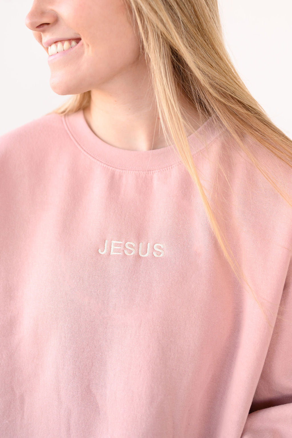 Jesus Crewneck: Dusty Pink