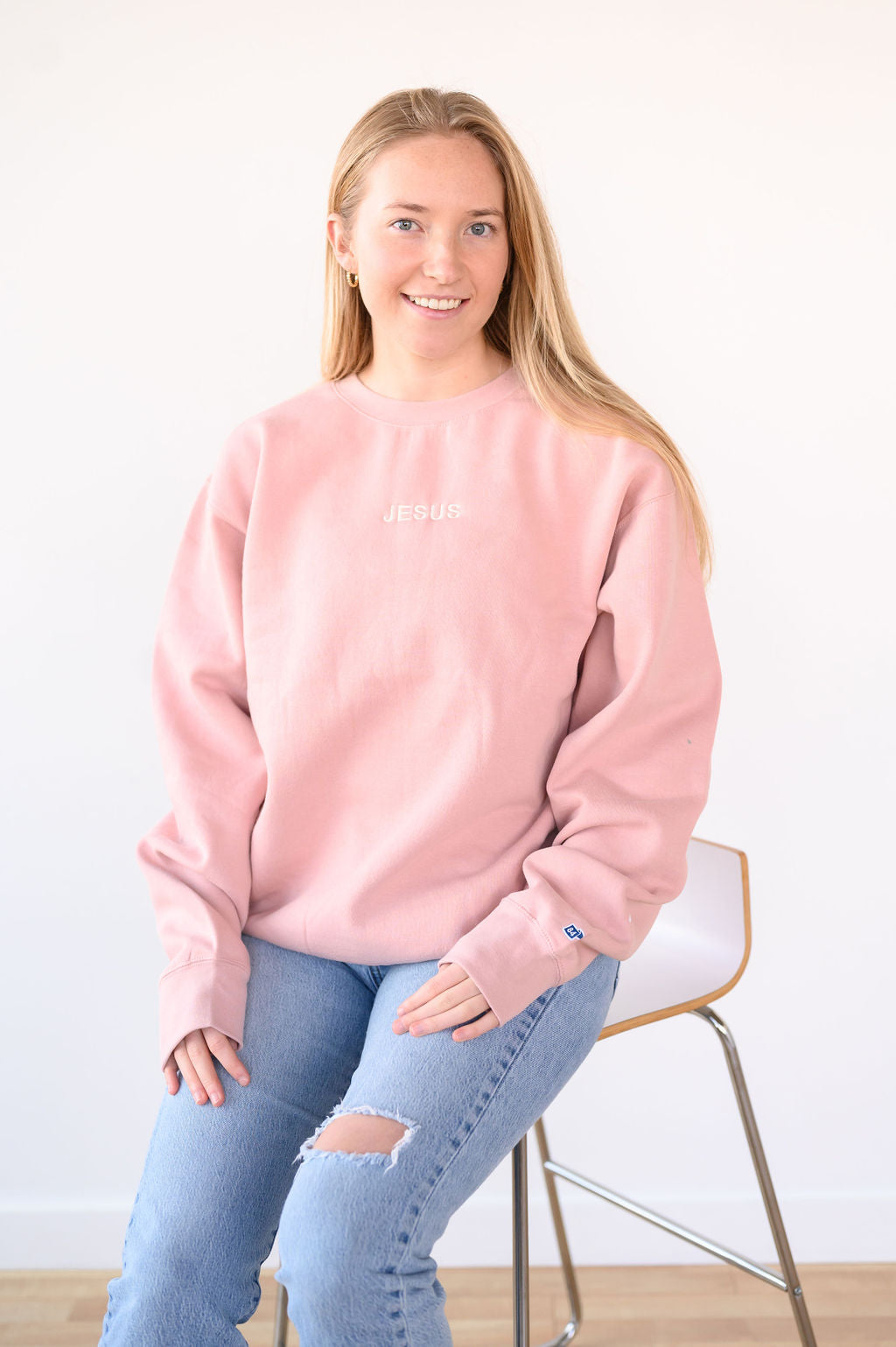 Jesus Crewneck: Dusty Pink