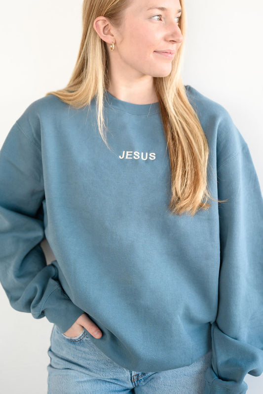 Jesus Crewneck: Baltic