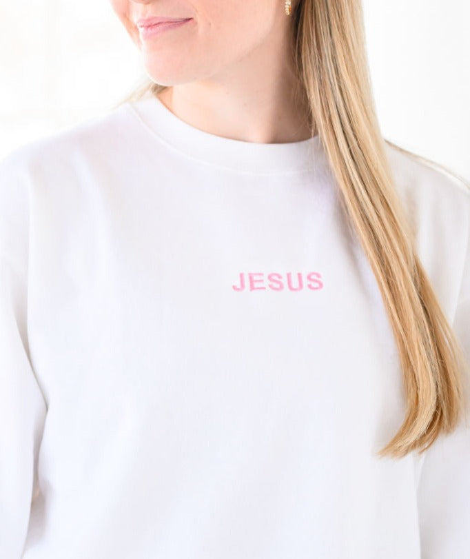 Jesus Crewneck: White